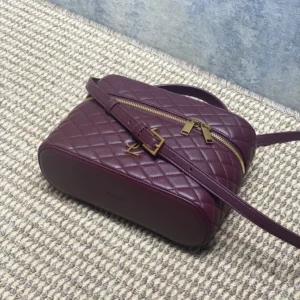 Saint Laurent YSL Women Gaby Large Vanity Bag In Lambskin-Maroon 8515721E