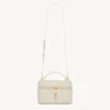 Saint Laurent YSL Women Gaby Large Vanity Bag In Lambskin-White 8515721E