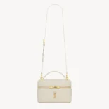 Saint Laurent YSL Women Gaby Large Vanity Bag In Lambskin-White 8515721E