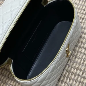 Saint Laurent YSL Women Gaby Large Vanity Bag In Lambskin-White 8515721E