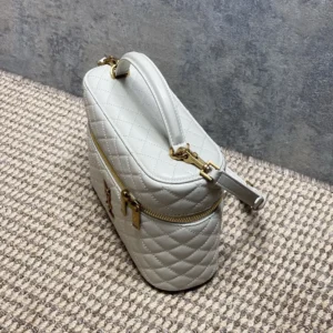 Saint Laurent YSL Women Gaby Large Vanity Bag In Lambskin-White 8515721E