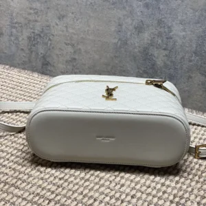Saint Laurent YSL Women Gaby Large Vanity Bag In Lambskin-White 8515721E