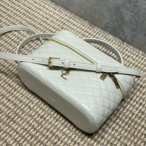 Saint Laurent YSL Women Gaby Large Vanity Bag In Lambskin-White 8515721E