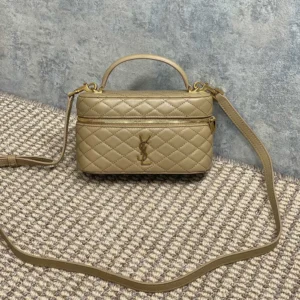 Saint Laurent YSL Women Gaby Vanity Bag In Lambskin-Beige