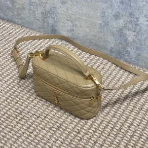 Saint Laurent YSL Women Gaby Vanity Bag In Lambskin-Beige