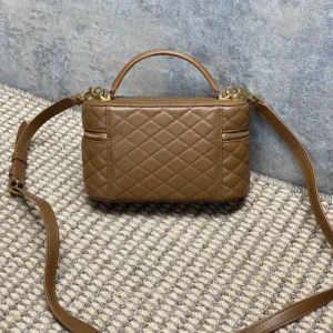 Saint Laurent YSL Women Gaby Vanity Bag In Lambskin-Brown