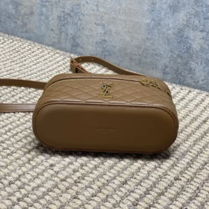 Saint Laurent YSL Women Gaby Vanity Bag In Lambskin-Brown