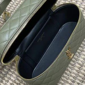 Saint Laurent YSL Women Gaby Vanity Bag In Lambskin-Green
