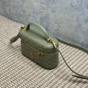 Saint Laurent YSL Women Gaby Vanity Bag In Lambskin-Green