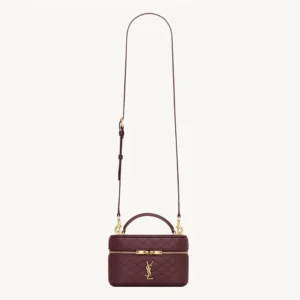Saint Laurent YSL Women Gaby Vanity Bag In Lambskin-Maroon