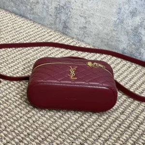 Saint Laurent YSL Women Gaby Vanity Bag In Lambskin-Maroon