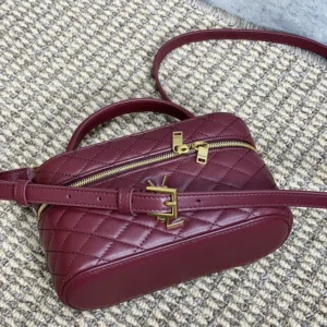 Saint Laurent YSL Women Gaby Vanity Bag In Lambskin-Maroon