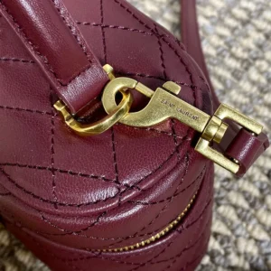 Saint Laurent YSL Women Gaby Vanity Bag In Lambskin-Maroon