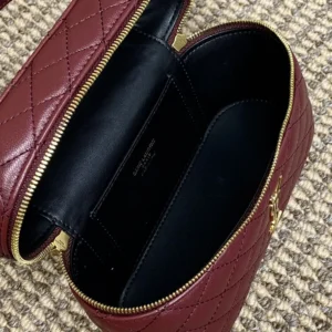 Saint Laurent YSL Women Gaby Vanity Bag In Lambskin-Maroon
