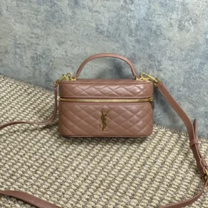 Saint Laurent YSL Women Gaby Vanity Bag In Lambskin-Pink
