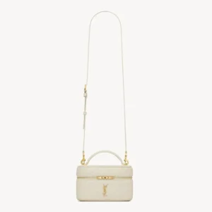 Saint Laurent YSL Women Gaby Vanity Bag In Lambskin-White