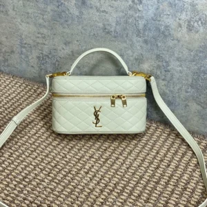 Saint Laurent YSL Women Gaby Vanity Bag In Lambskin-White