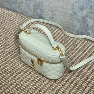 Saint Laurent YSL Women Gaby Vanity Bag In Lambskin-White