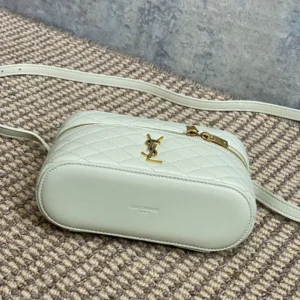 Saint Laurent YSL Women Gaby Vanity Bag In Lambskin-White