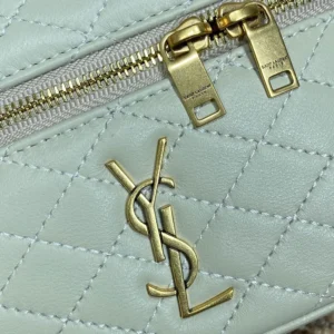 Saint Laurent YSL Women Gaby Vanity Bag In Lambskin-White