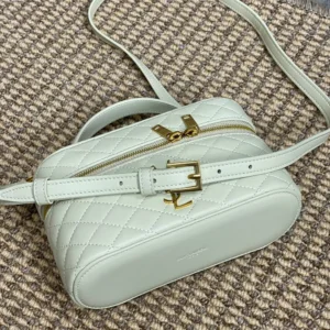 Saint Laurent YSL Women Gaby Vanity Bag In Lambskin-White