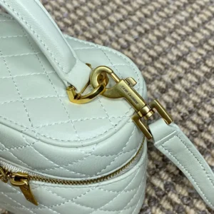 Saint Laurent YSL Women Gaby Vanity Bag In Lambskin-White