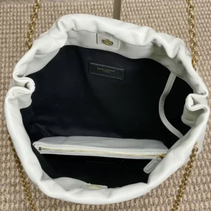 Saint Laurent YSL Women Jamie Large Pochon In Lambskin-White 828350A