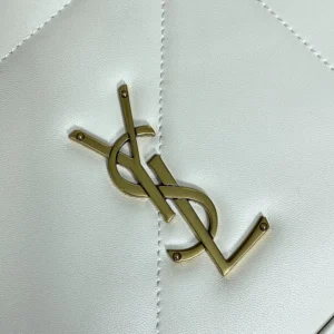 Saint Laurent YSL Women Jamie Large Pochon In Lambskin-White 828350A