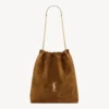Saint Laurent YSL Women Jamie Large Pochon In Suede-Brown 8283501U