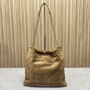Saint Laurent YSL Women Jamie Large Pochon In Suede-Brown 8283501U