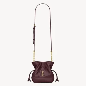 Saint Laurent YSL Women Jamie Mini Shoulder Pouch In Lambskin-Maroon