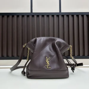 Saint Laurent YSL Women Jamie Mini Shoulder Pouch In Lambskin-Maroon