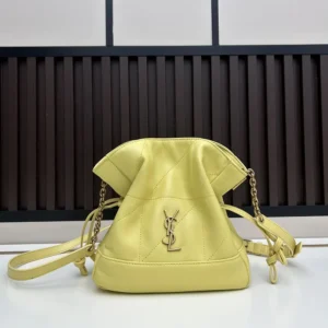 Saint Laurent YSL Women Jamie Mini Shoulder Pouch In Lambskin-Yellow