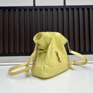 Saint Laurent YSL Women Jamie Mini Shoulder Pouch In Lambskin-Yellow