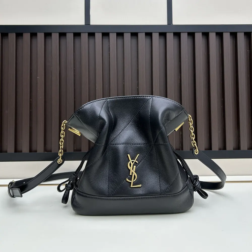 Saint Laurent YSL Women Jamie Mini Shoulder Pouch in Lambskin-Black 859174AAB321000