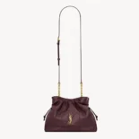 Saint Laurent YSL Women Jamie Shoulder Pouch In Lambskin-Maroon