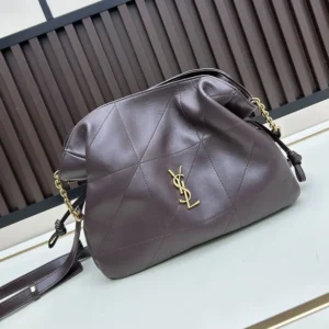 Saint Laurent YSL Women Jamie Shoulder Pouch In Lambskin-Maroon