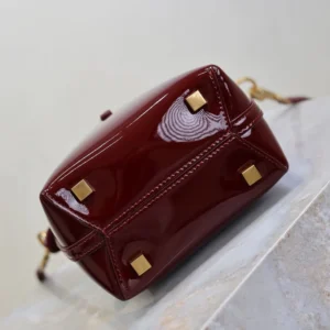 Saint Laurent YSL Women Le 37 Mini In Patent Leather-Maroon 765870AA