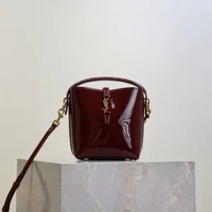 Saint Laurent YSL Women Le 37 Mini In Patent Leather-Maroon 765870AA