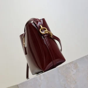 Saint Laurent YSL Women Le 37 Mini In Patent Leather-Maroon 765870AA