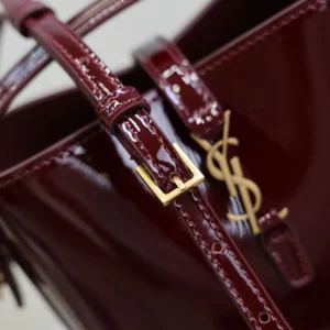 Saint Laurent YSL Women Le 37 Mini In Patent Leather-Maroon 765870AA