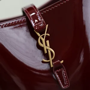 Saint Laurent YSL Women Le 37 Mini In Patent Leather-Maroon 765870AA