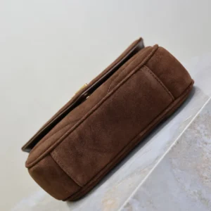 Saint Laurent YSL Women Loulou Mini In Suede-Brown 8606281U