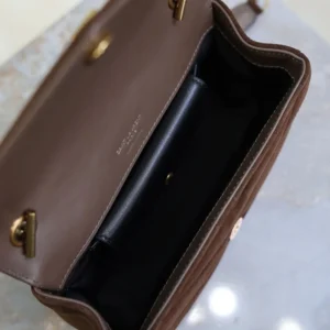 Saint Laurent YSL Women Loulou Mini In Suede-Brown 8606281U