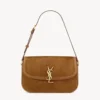 Saint Laurent YSL Women Solferino Small In Suede-Brown 8323301U