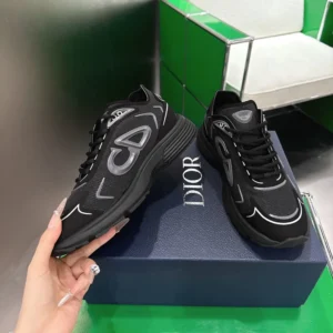 Dior Unisex B30 Countdown Tech Sneaker Black Semi-Transparent N3O Nylon 3SN342ABF