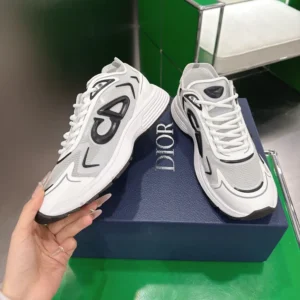 Dior Unisex B30 Countdown Tech Sneaker White Semi-Transparent N3O Nylon 3SN342ABFH014