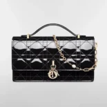 Dior Women My Dior Mini Bag Black Patent Cannage Calfskin S0980OVRB