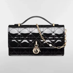 Dior Women My Dior Mini Bag Black Patent Cannage Calfskin S0980OVRB