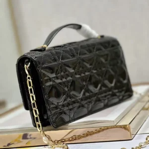 Dior Women My Dior Mini Bag Black Patent Cannage Calfskin S0980OVRB